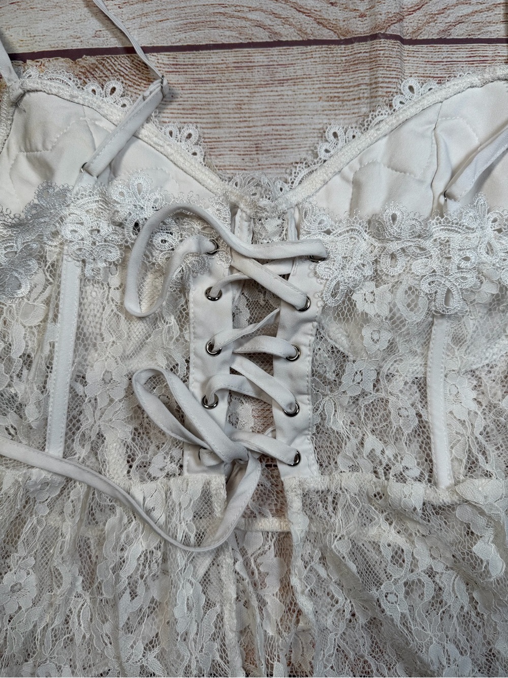 Delicate Dainty Whimsigoth Fairy Sheer Lace Fringe Bustier Camisole - Picture 5 of 9